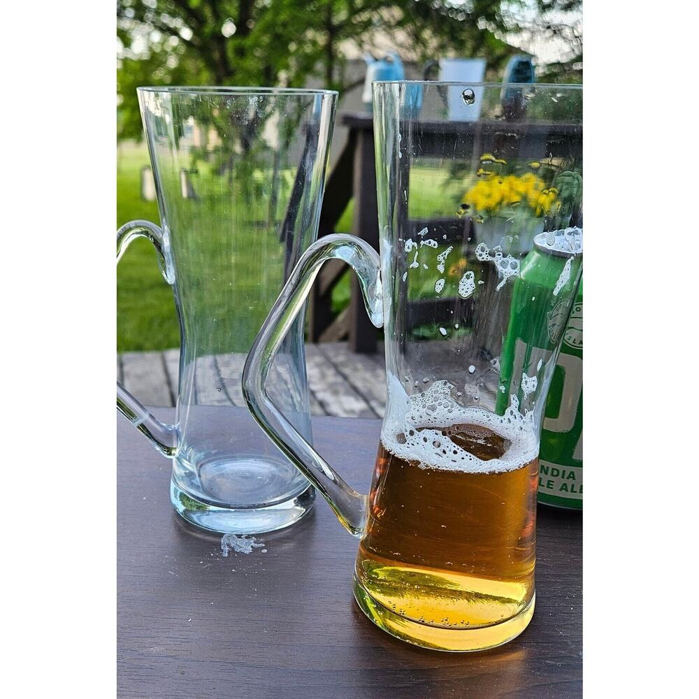 Set of Two (2) German Beer Glasses | Fine Glass Beer Stein made in Germany